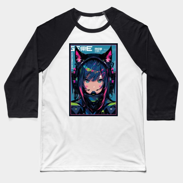 Anime Cat Girl | Quality Anime Design | Chibi Cat Girl Miaw | Manga Anime Art Baseball T-Shirt by AlNoah